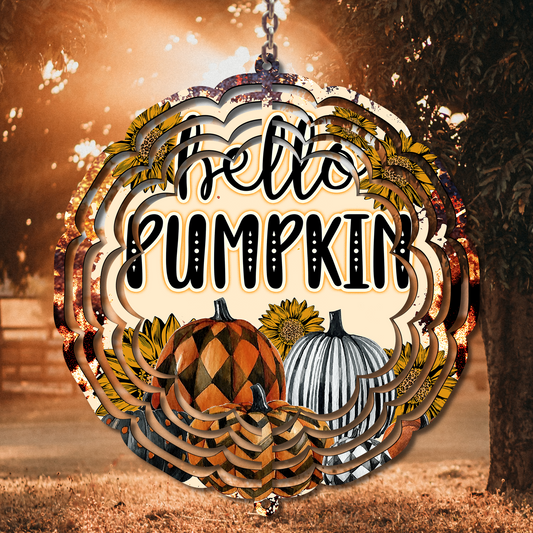 Hello Pumpkin Wind Spinner Sublimation Print