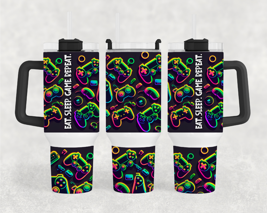 Eat Sleep Game 40oz Tumbler Wrap