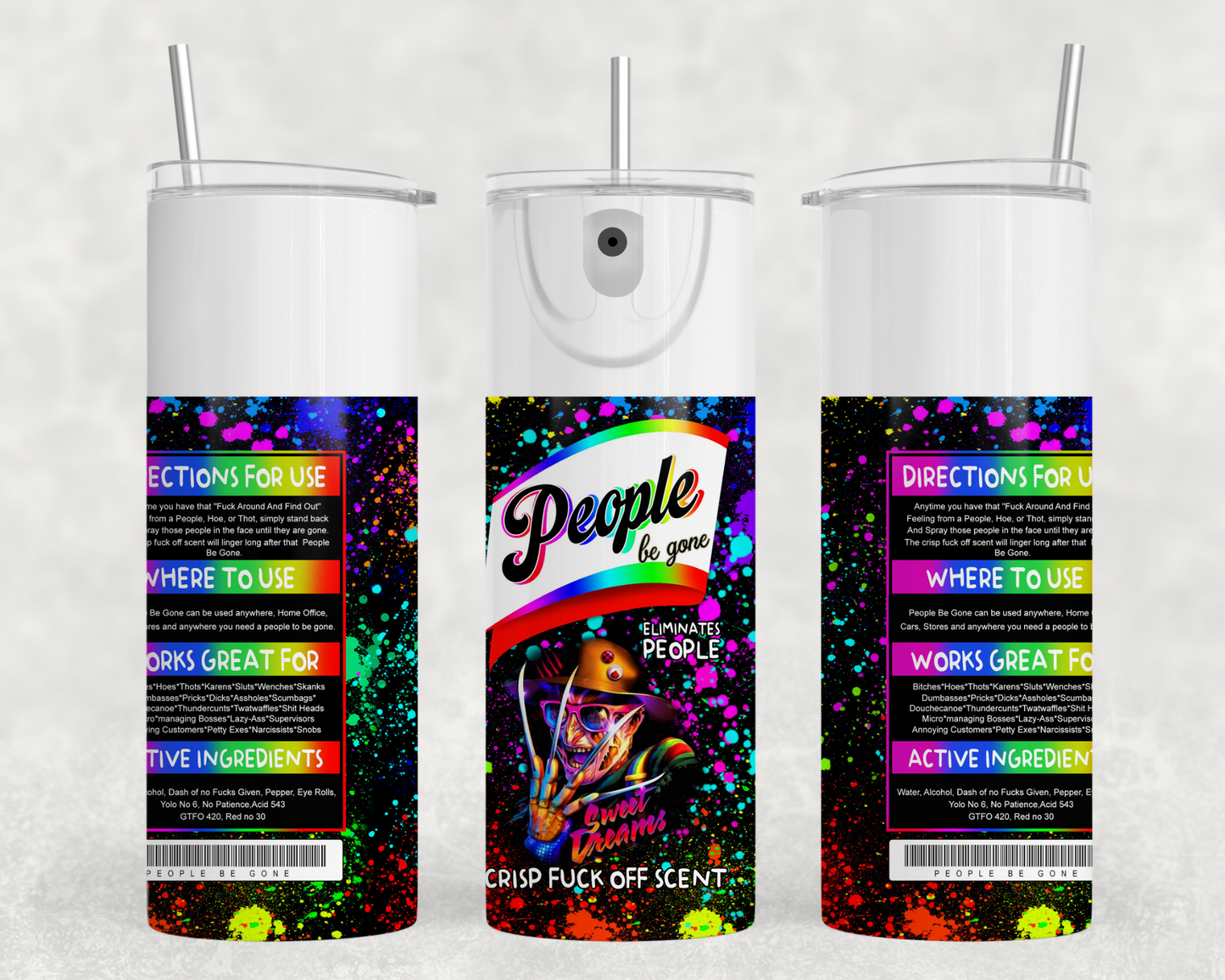 People Be Gone Freddy Tumbler Wrap