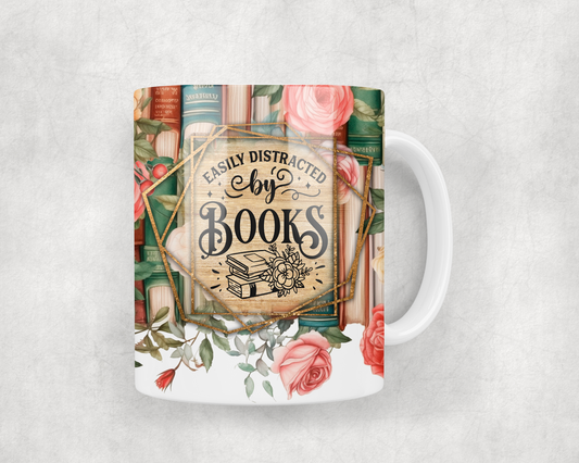 Easily Distracted By Books Mug Wrap