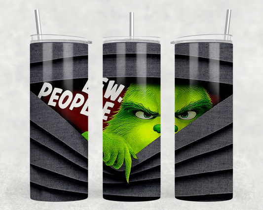Grinch Ew. People Tumbler Wrap