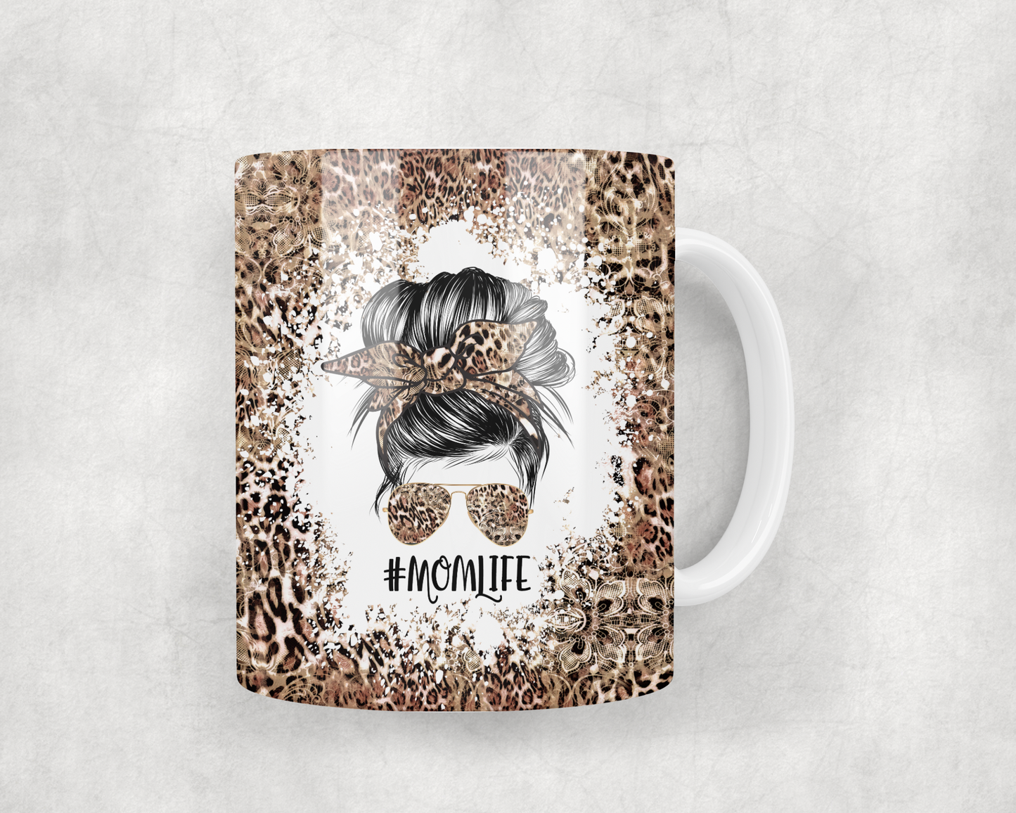 Mom Life Leopard Lace Mug Wrap