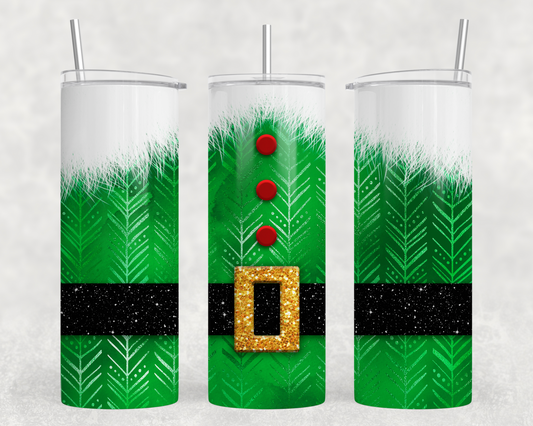 Elf Green Christmas Coat Tumbler Wrap