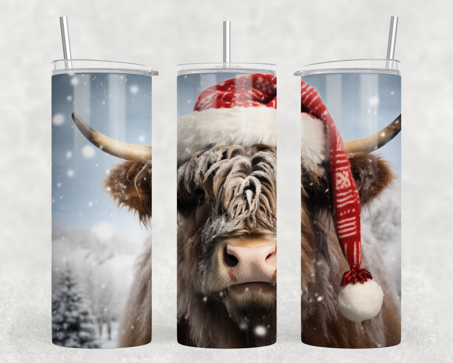 Merry Christmas Cow Tumbler Wrap