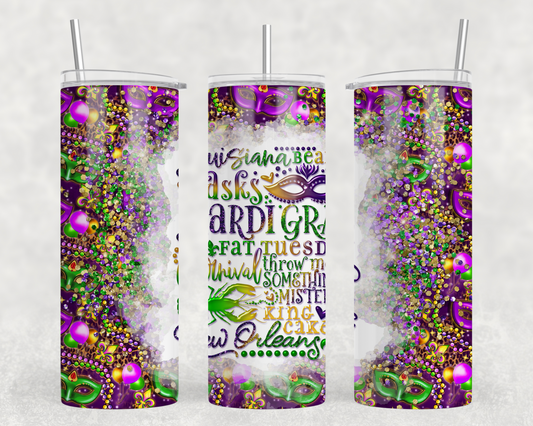 Mardi Gras / Carnival Season, Tumbler Wrap