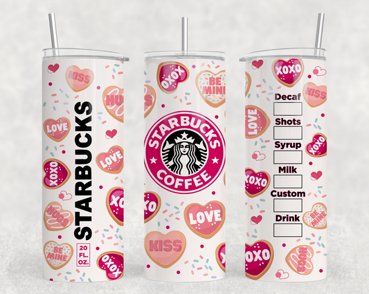 Hearts Coffee Tumbler Wrap
