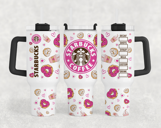 Heart Donuts Coffee 40oz Tumbler Wrap