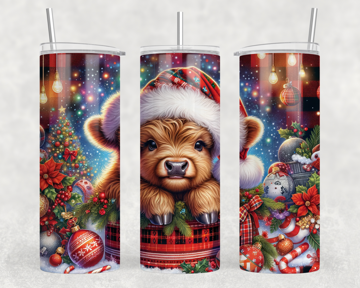 Christmas Wonderland Cow Sublimation Tumbler Wrap