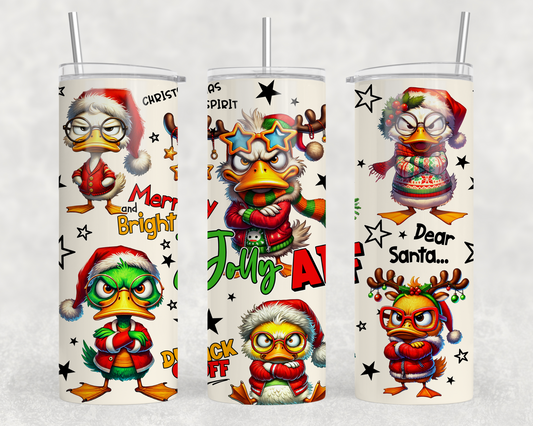 Festive Duck Sublimation Tumbler Wrap