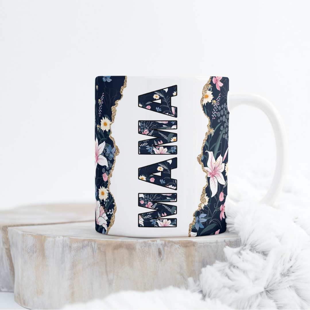 Blue Lilly Mama Mug Wrap