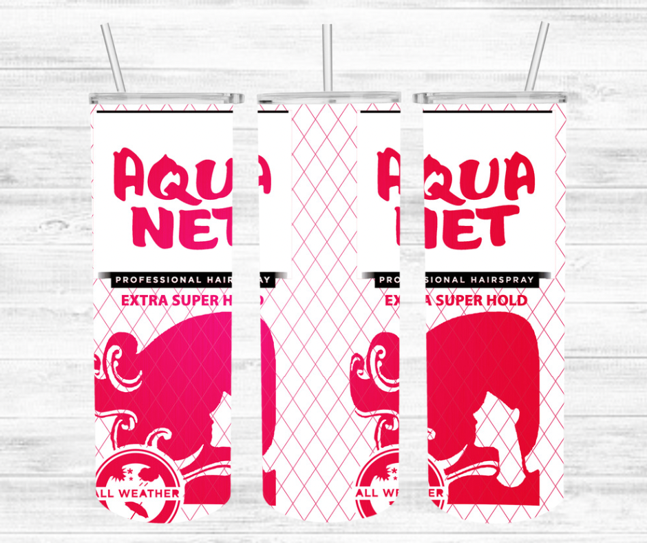 Pink Aqua Net Tumbler Wrap