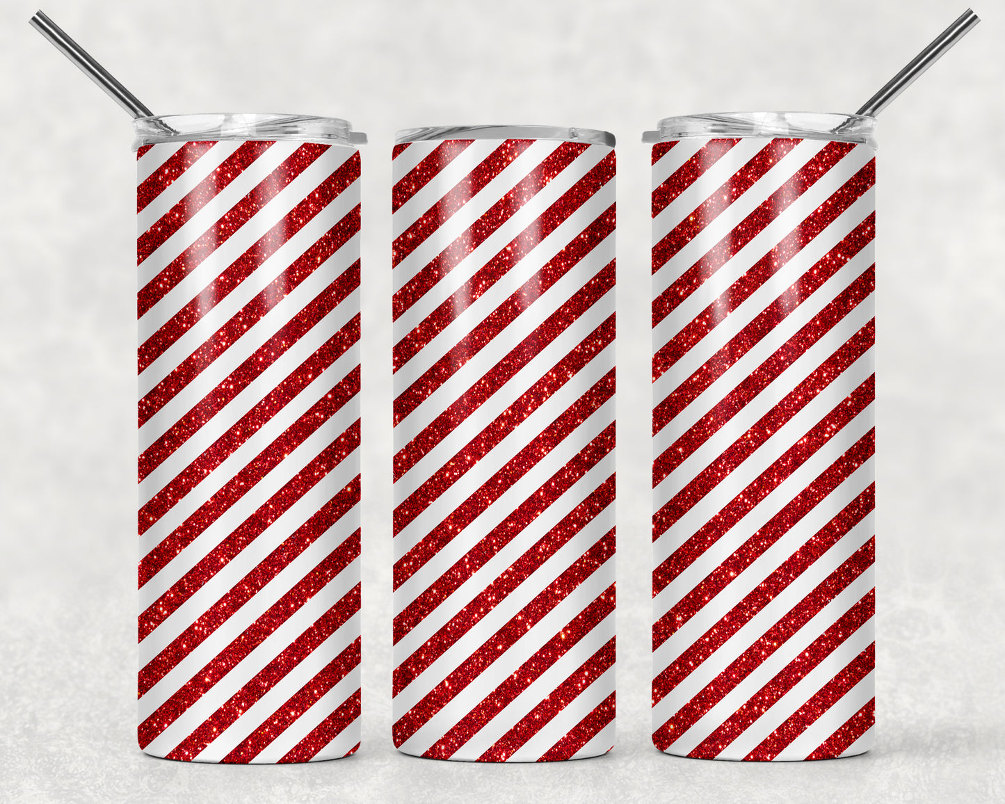 Glitter Candy Cane Tumbler Wrap