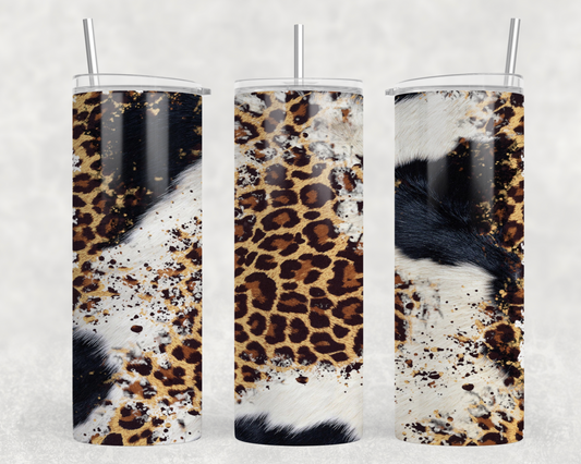 Cow & Leopard Print Tumbler Wrap