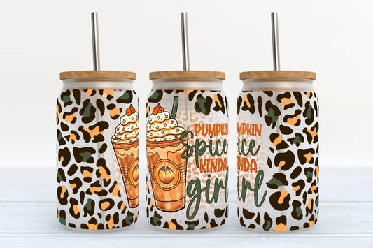 Pumpkin Spice Glass Can Wrap