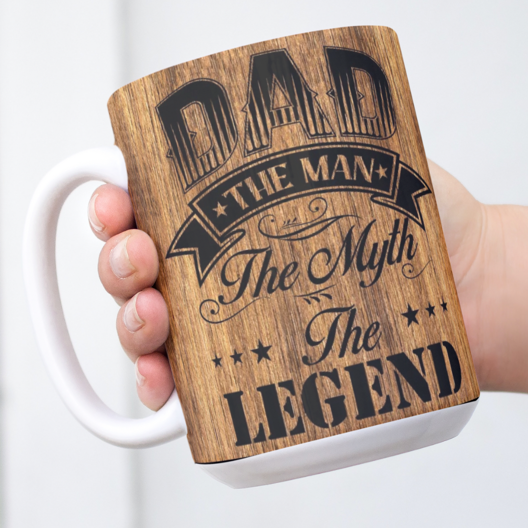 Dad Wood Grain Mug Wrap