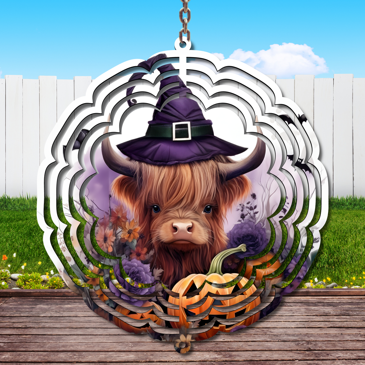 Witchy Heifer Wind Spinner Sublimation Print