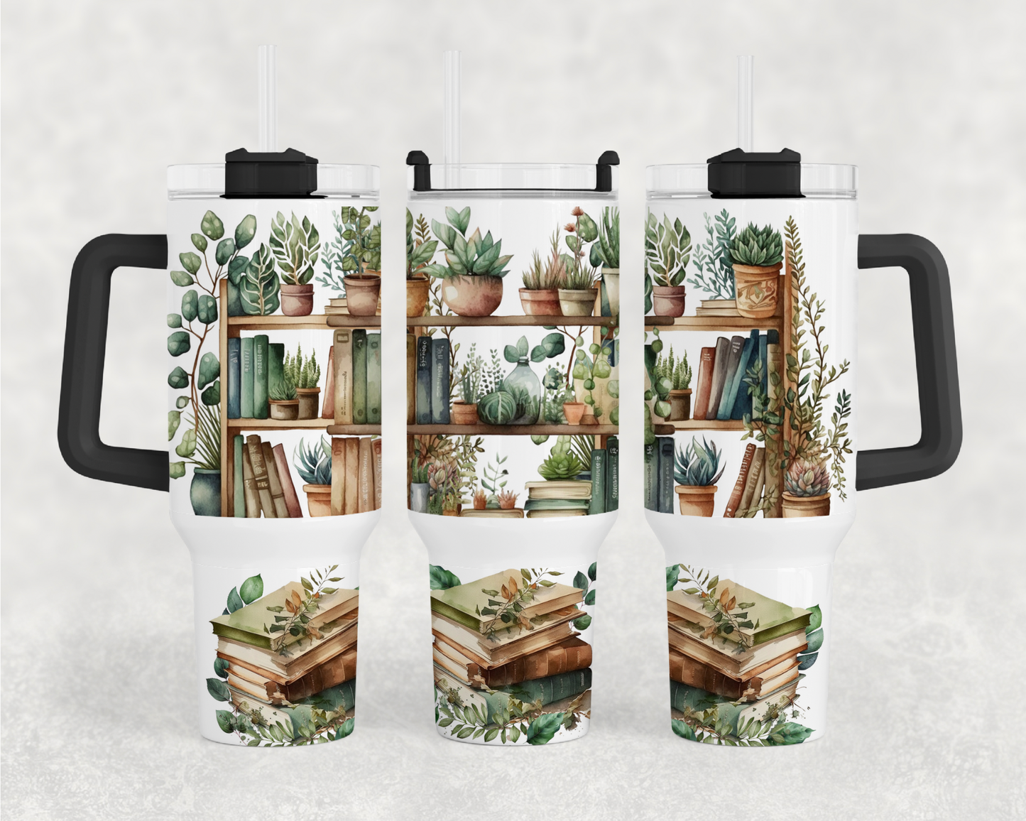 Book Stacks & Plants 40oz Tumbler Wrap