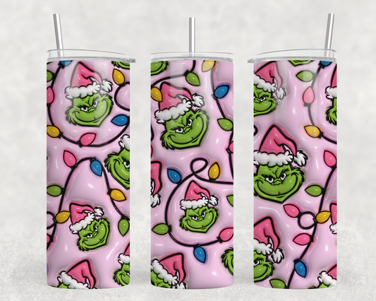Pink Grinch 3D Tumbler Wrap