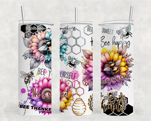 Bee Affirmations Sublimation Tumbler Wrap