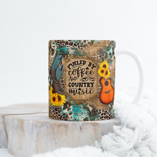 Fueled By Coffee & Country Music Mug Wrap