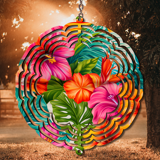 Hibiscus Flowers Wind Spinner