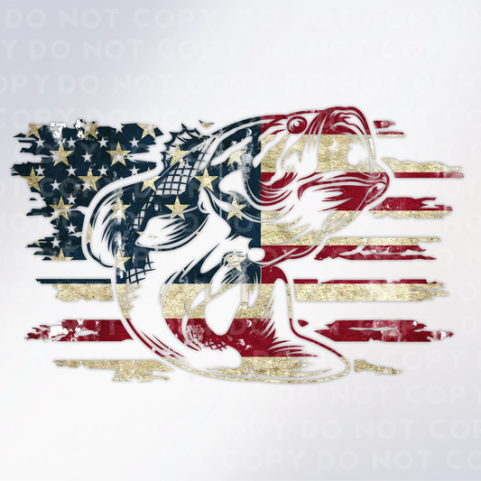 American Flag Bass Sublimation Print