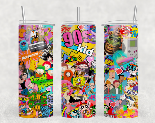 90s Kid Cartoons Tumbler Wrap