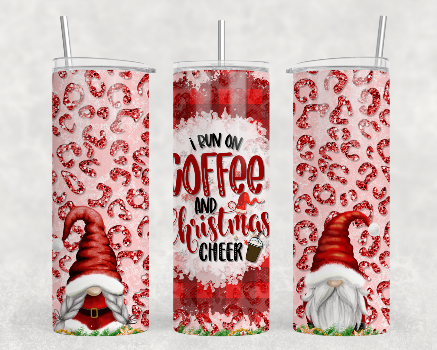 I Run On Coffee And Christmas Cheer Tumbler Wrap