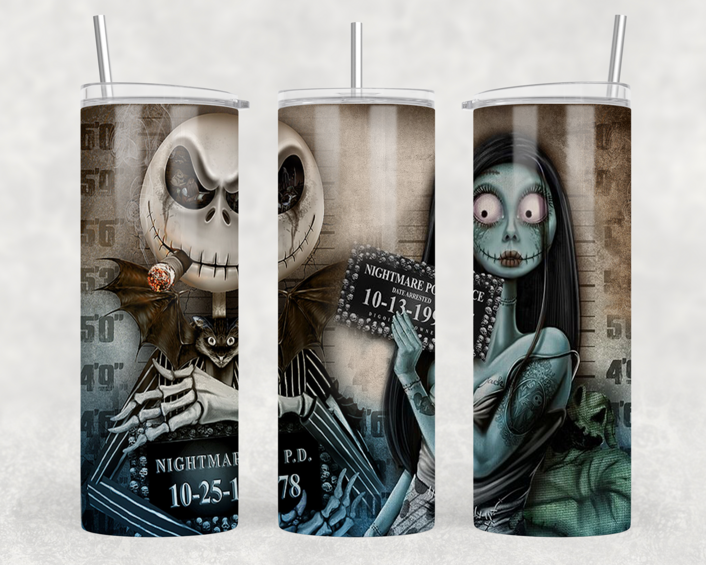 Jack & Sally Mug Shot Tumbler Wrap