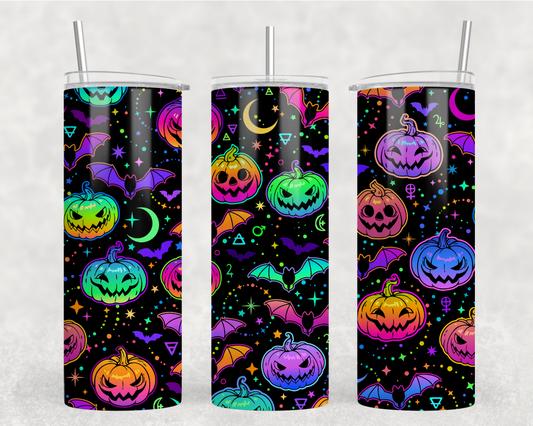 Digital Download -  Neon Pumpkins 20oz Tumbler Wrap