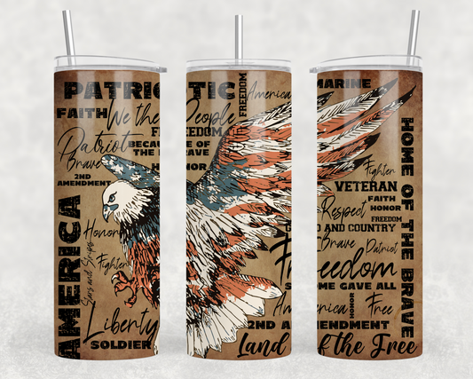 TW - Patriotic Merica Eagle Tumbler Wrap