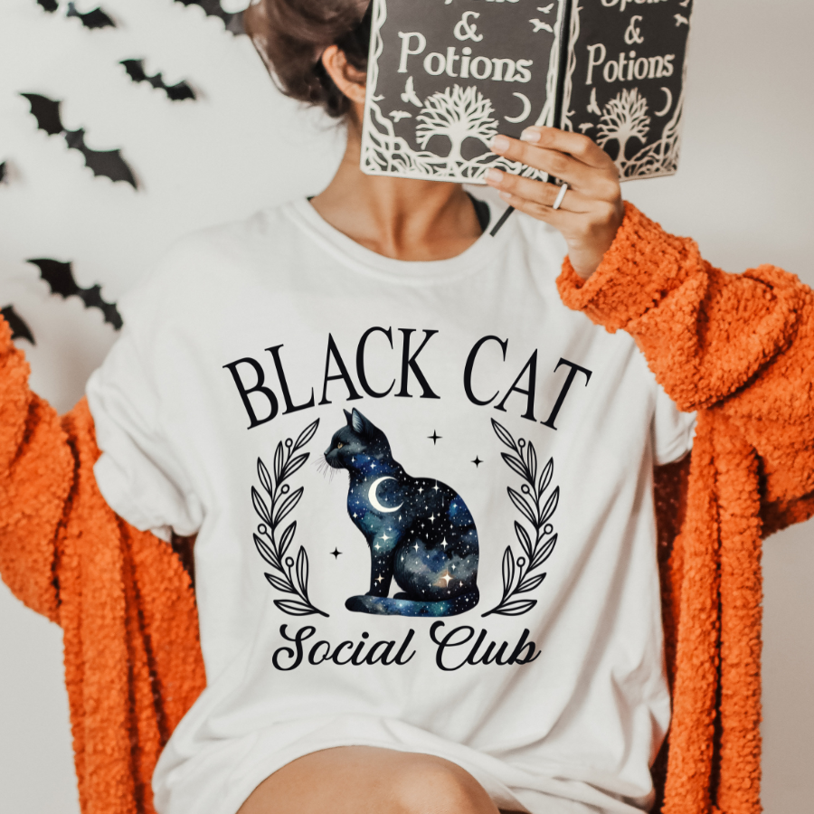 Black Cat Social Club Sublimation Print