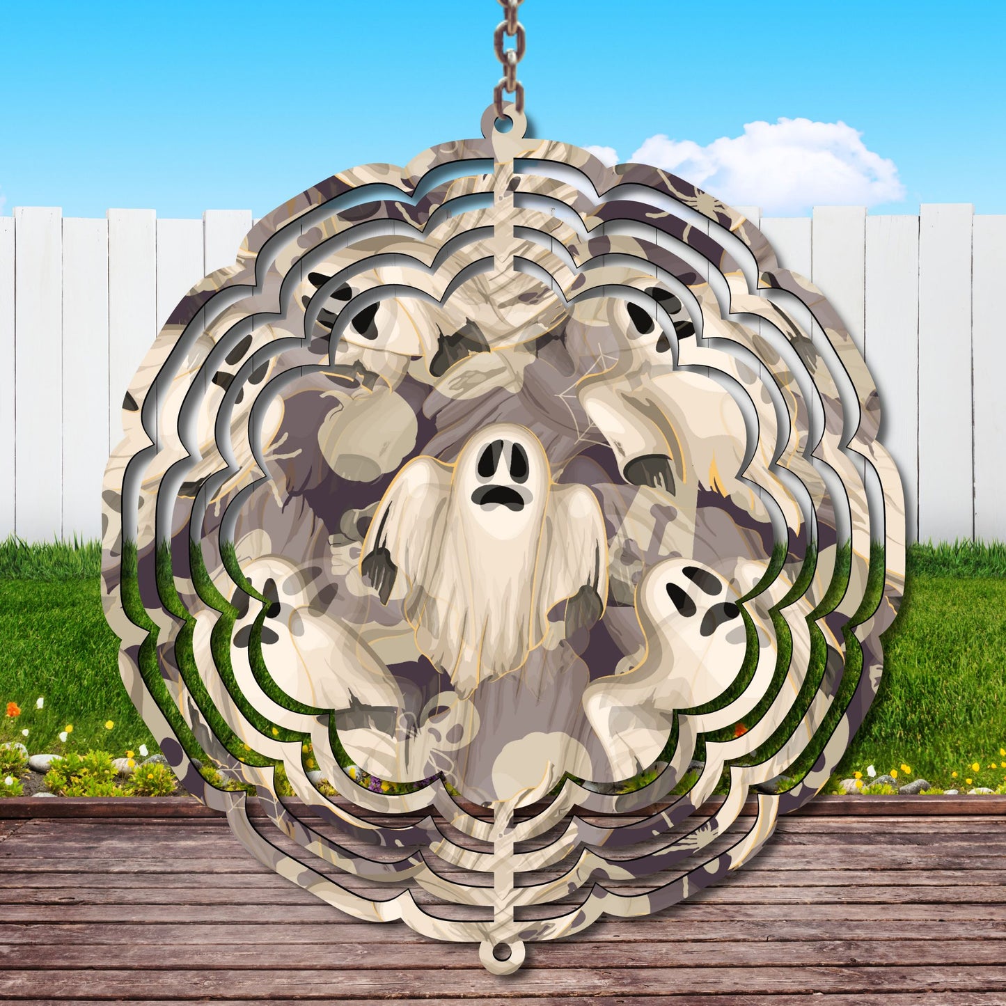 Ghosts Wind Spinner Sublimation Print