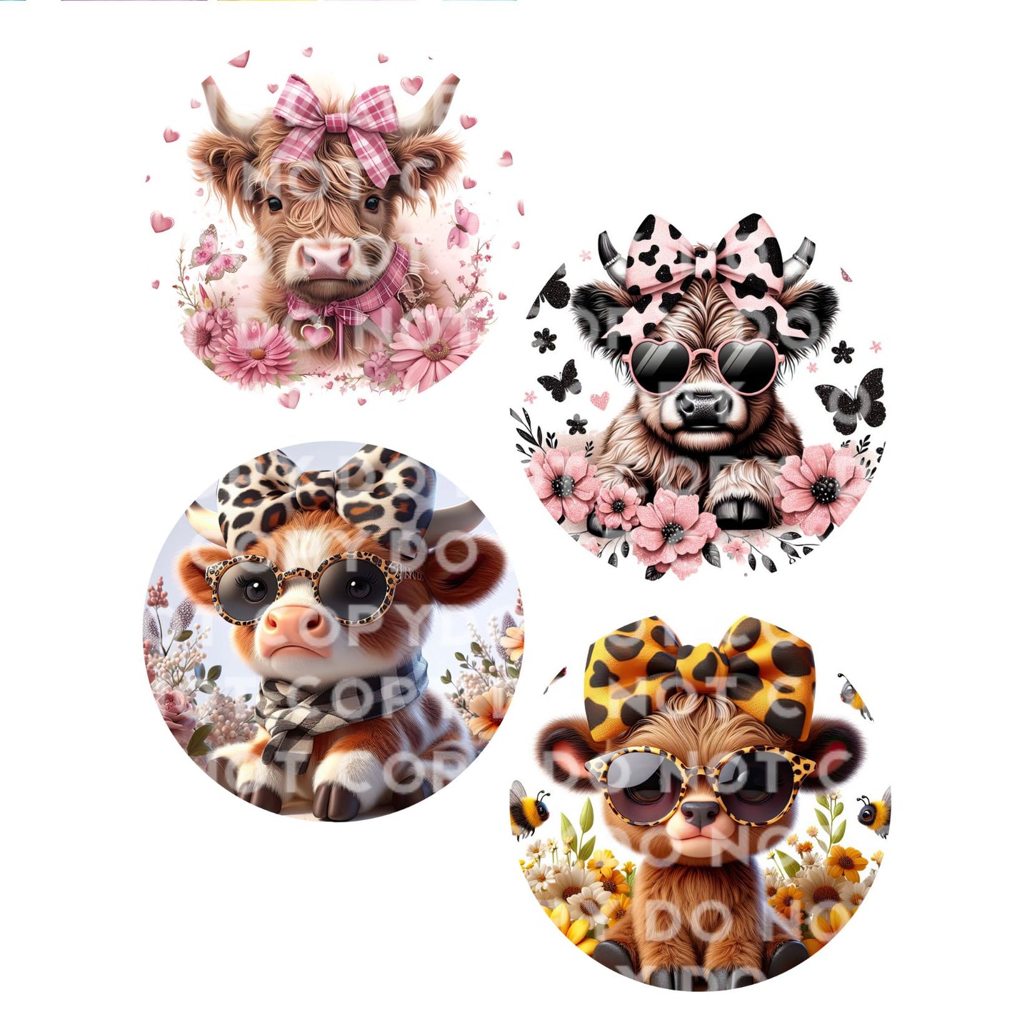 Baby Cows Car Air Freshener & 4 inch Coaster Sublimation Print