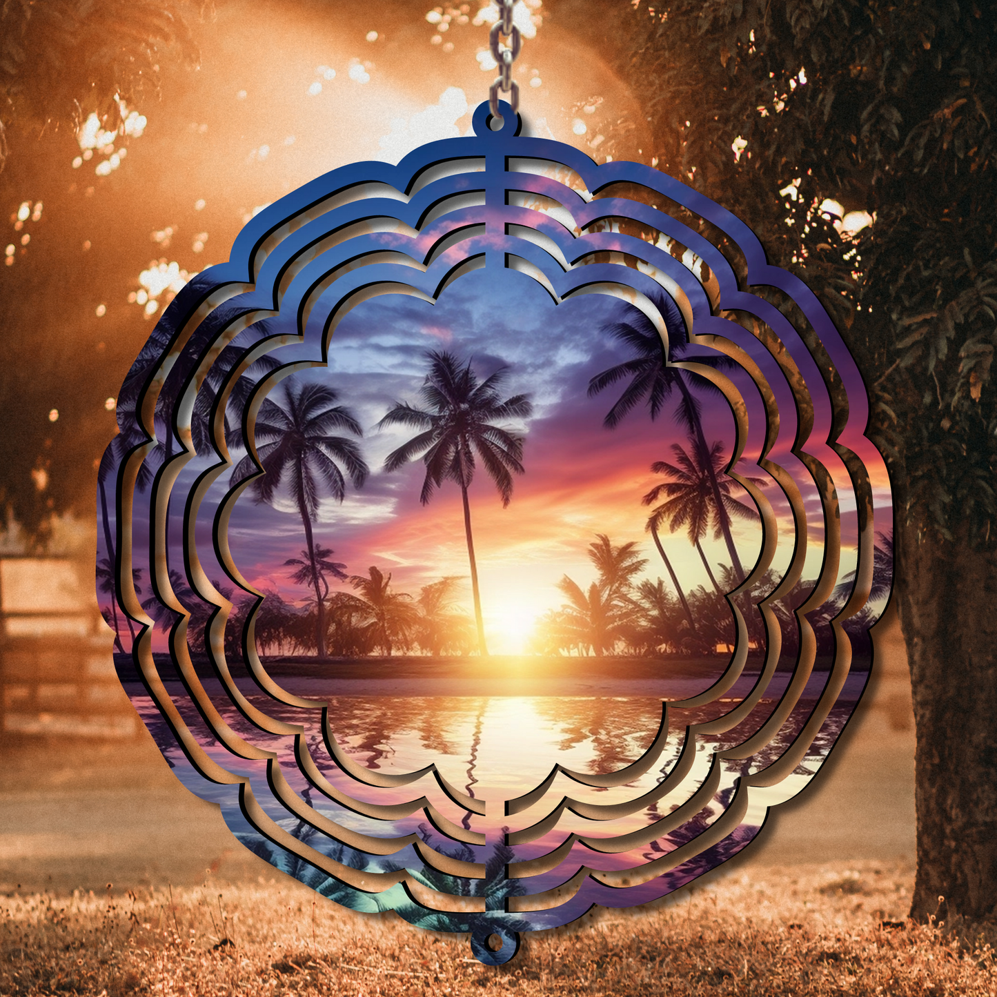 Beach Sunset Wind Spinner