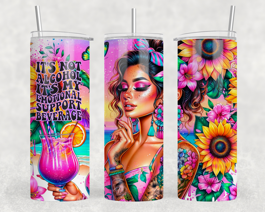 Emotional Support Beverage Sublimation Tumbler Wrap