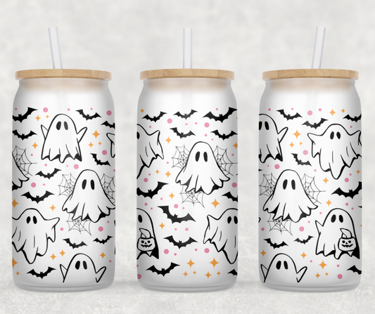 Ghosts & Bats Glass Can Wrap