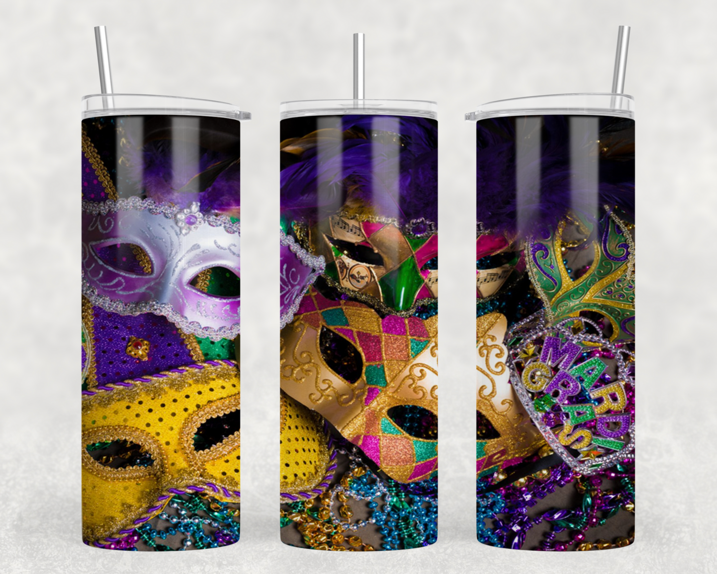 Mardi Gras Masks Tumbler Wrap