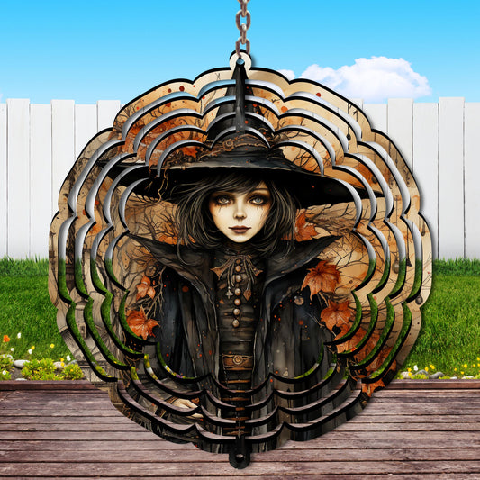 Fall Witch Wind Spinner Sublimation Print