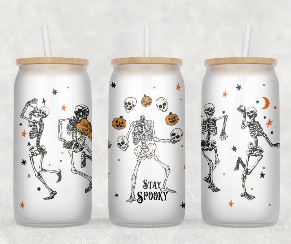 Stay Spooky Glass Can Wrap