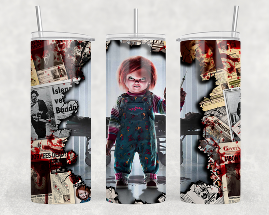 Chucky Newspaper Tumbler Wrap