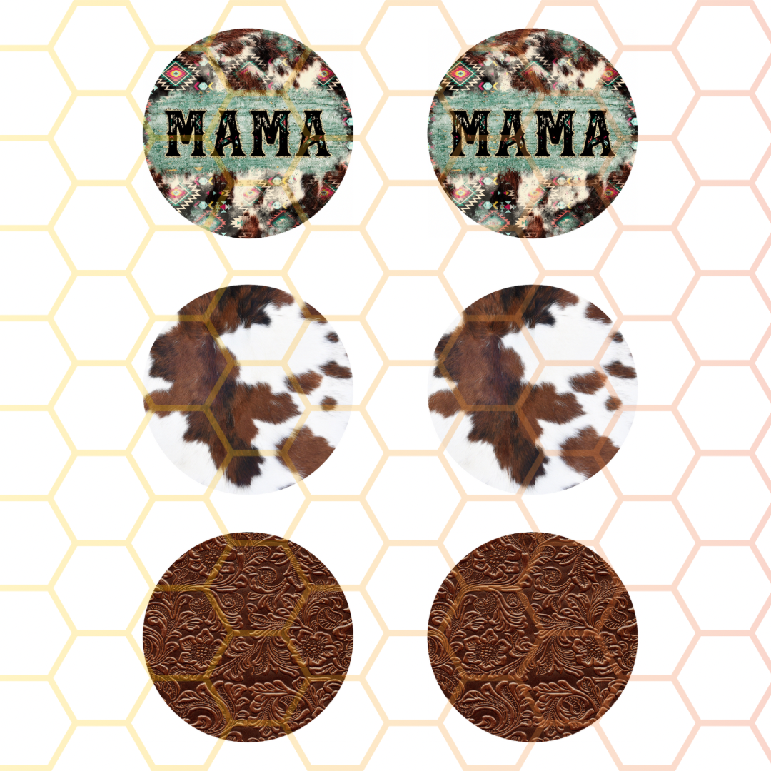 Western Leather Mama Car Coaster