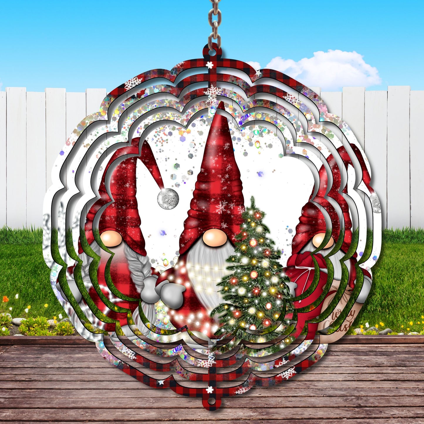 Christmas Gnomes Wind Spinner Sublimation Print