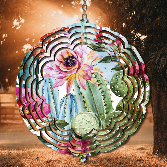 Flower Cactus Wind Spinner