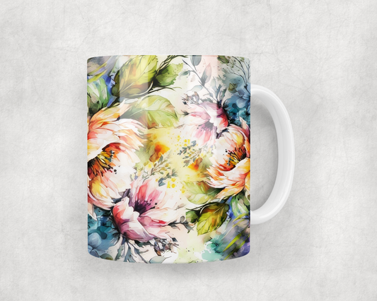 Rainbow Flowers Mug Wrap