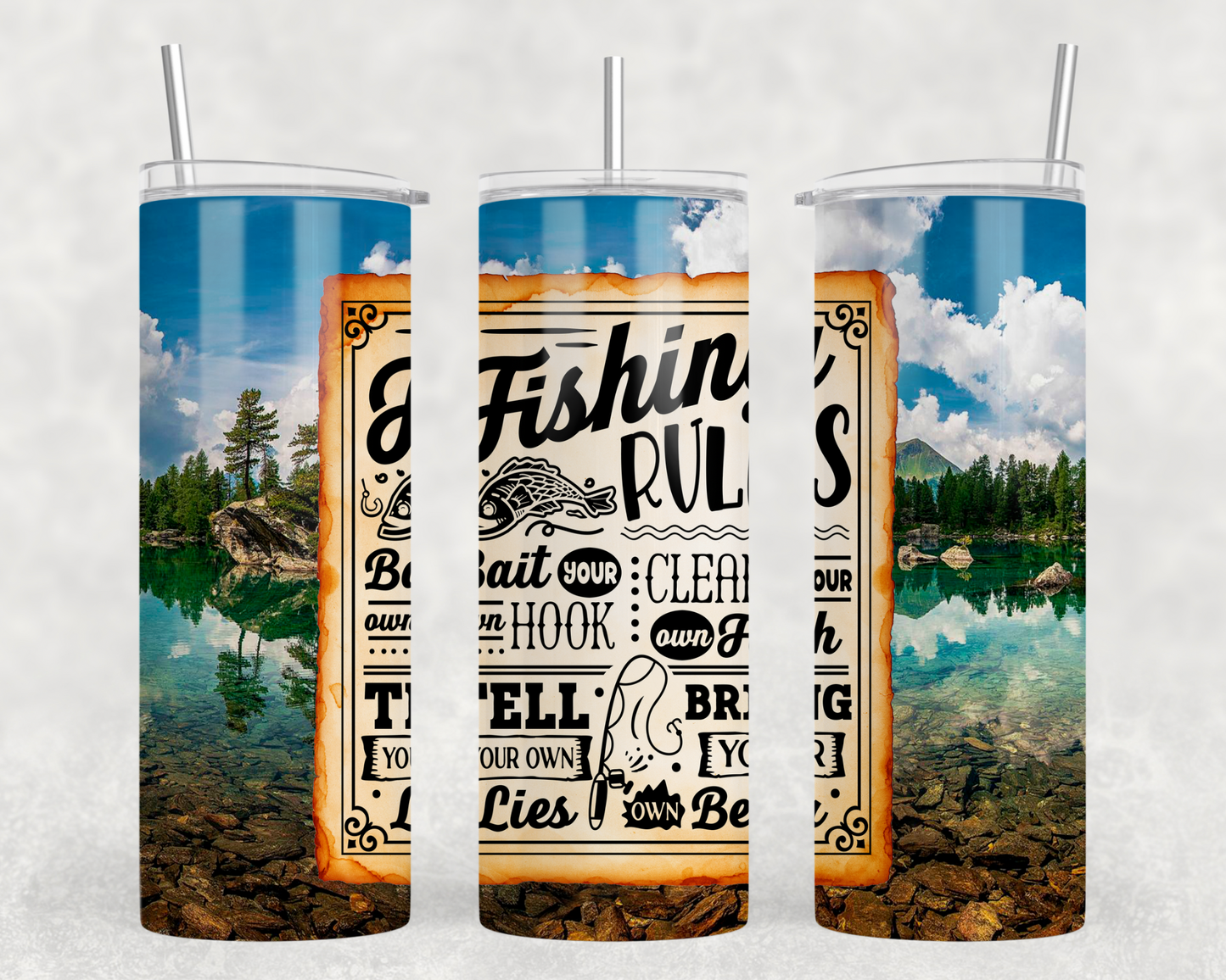 Fishing Rules Tumbler Wrap