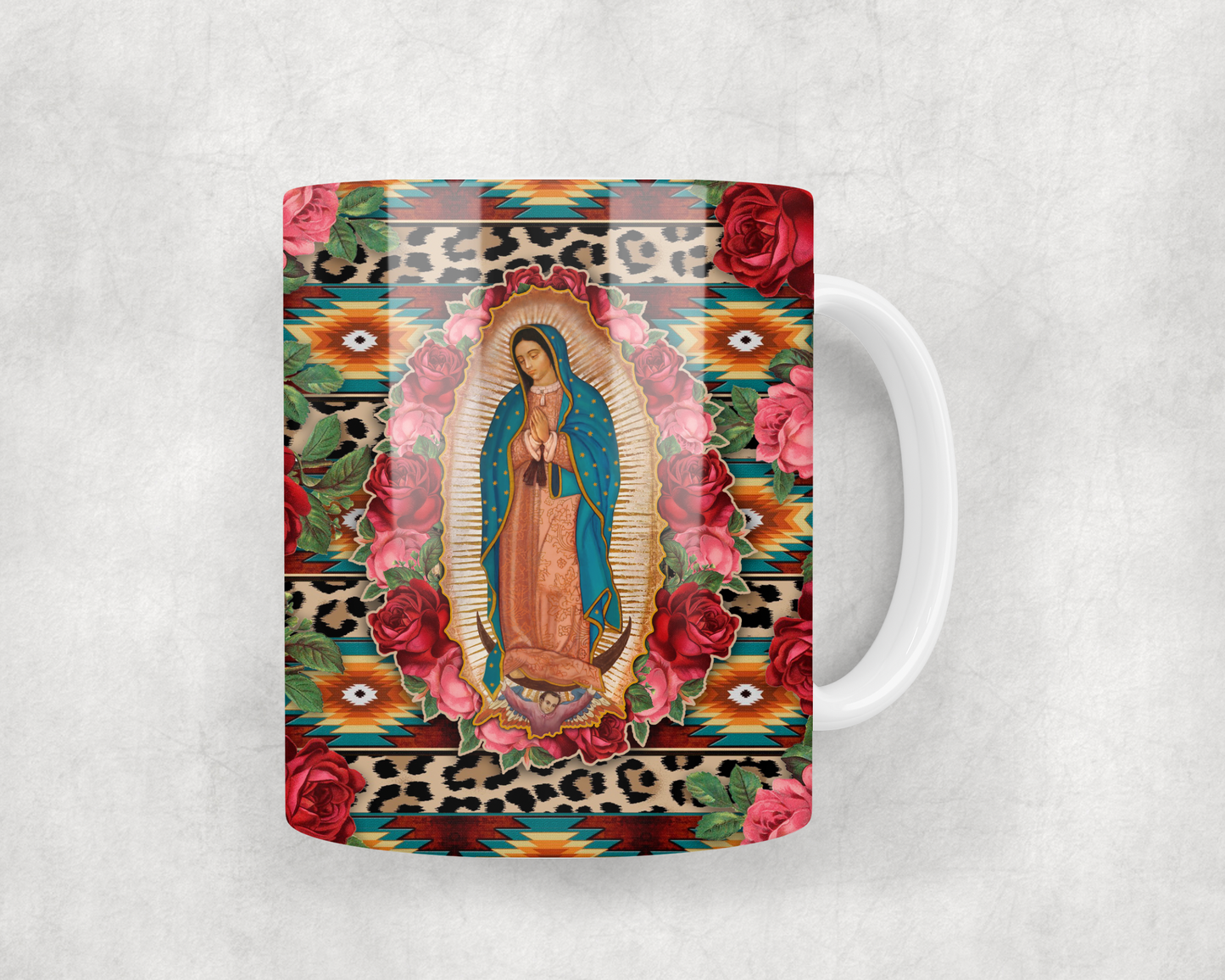 Virgin Mary Floral Mug Wrap