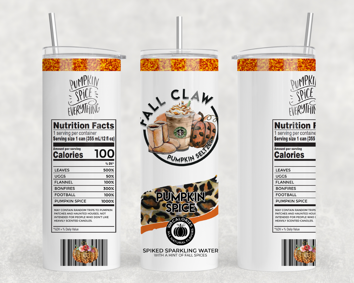 Fall Claw Pumpkin Spice Tumbler Wrap