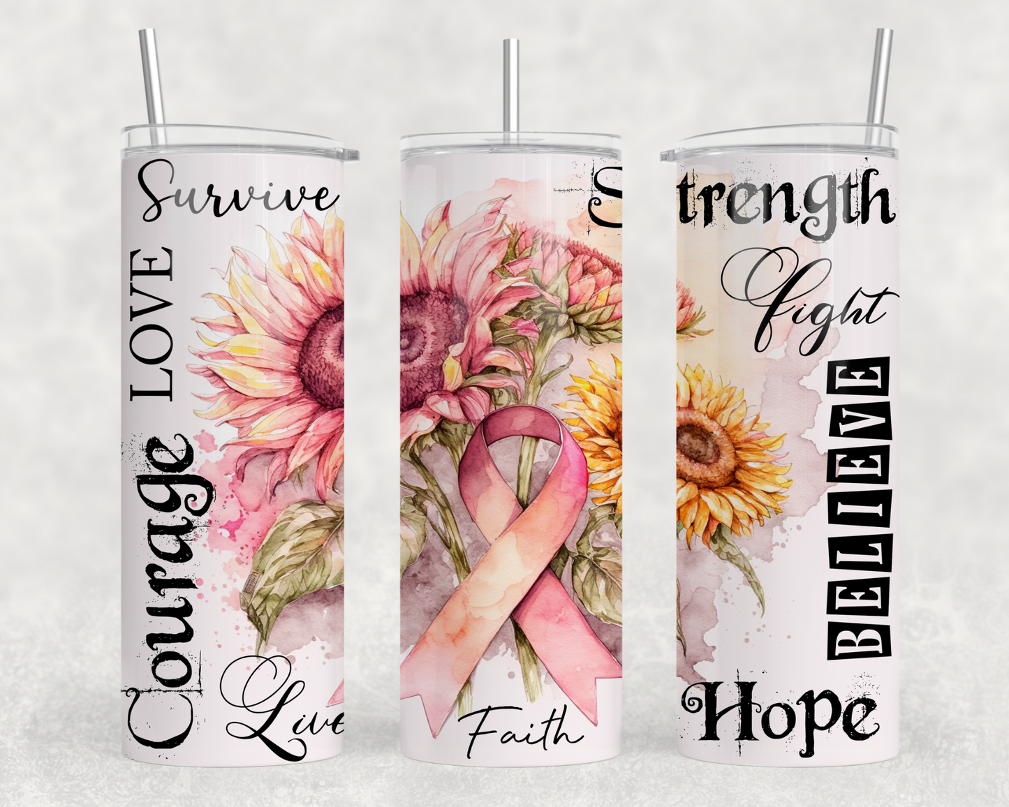 Breast Cancer Strength Tumbler Wrap