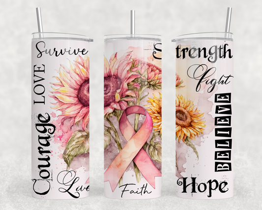 Breast Cancer Strength Tumbler Wrap